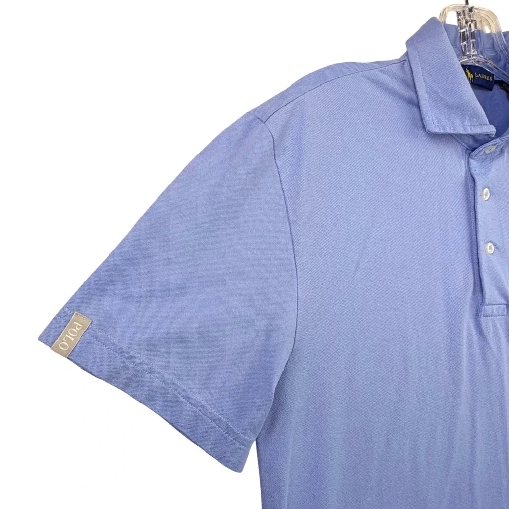 Ralph Lauren Pro Fit Polo Shirt Men Small Blue Golf Wicking Cotton Holdings Logo